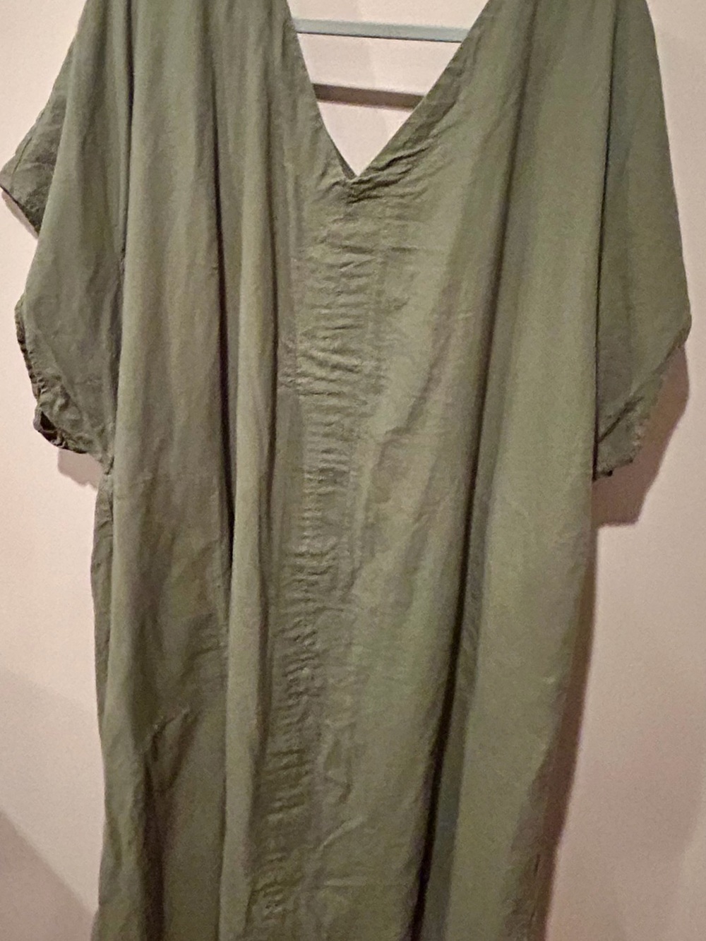 Ava & Viv Olive V-Neck Maxi Dress, 3XL